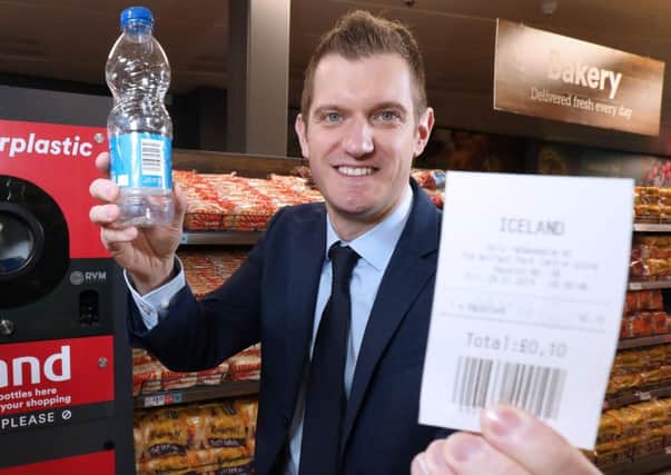 Matt Downes, head of format development for Iceland at the launch of the first reverse vending machine at their Park Centre Store, West Belfast