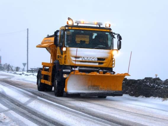 A gritter on one of Northern Ireland's roads.