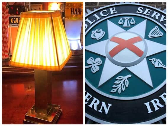 The P.S.N.I. says it will share C.C.T.V. footage of the incident on social media if the lamp is not returned.