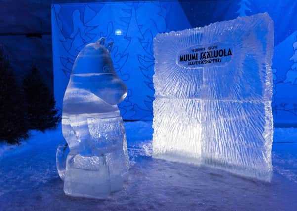 The Moomin ice cave at Vesileppis Resort in Finnish Lakeland.