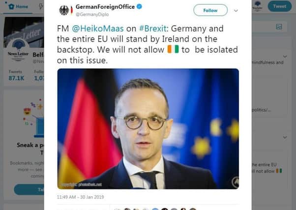Flag mix up: The tweet sent out by the German Foreign Office.