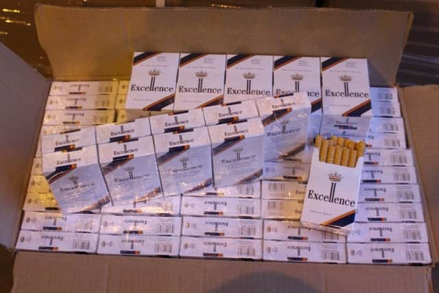 Some of the cigarettes seized during the Paramilitary Crime Task Force operation.