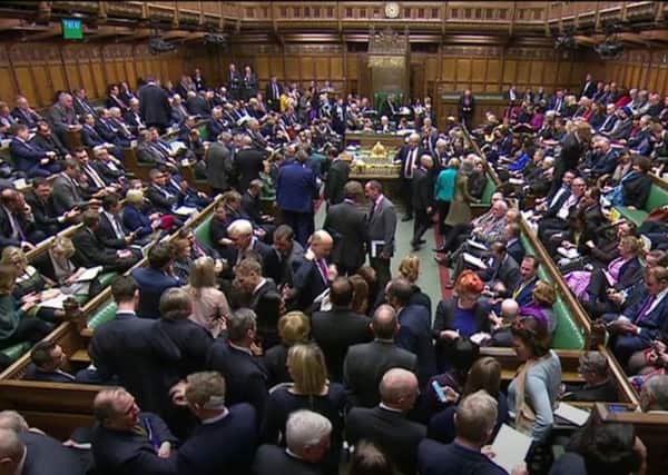 MPs gather for the result of a vote on Labour MP Yvette Cooper and Conservative MP Nick Boles amendment to the prime minister's Brexit deal in the House of Commons on Tuesday January 29, 2019. Jim Allister says that Brexiteers in Parliament and elsewhere, in the name of 17.4 million people, must ensure the government calls EUs bluff. Photo: PA Wire