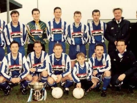 A young Dean Shiels pictured with the Coleraine side who won the First Division in 1995/96.