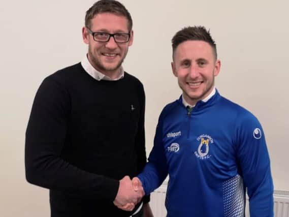 Dungannon Swifts manager Kris Lindsay welcomes new signing Michael Carville to the club.