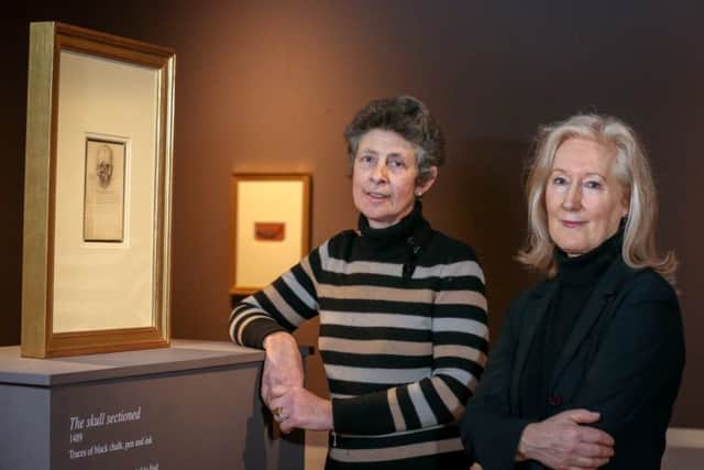 Theresa-Mary Morton (left), head of exhibitions at the Royal Collection, and Anne Stewart, senior curator of art with National Museums NI, at the launch of the Leonardo da Vinci: A Life in Drawing exhibition at the Ulster Museum. Photo by Matt Mackey / Press Eye