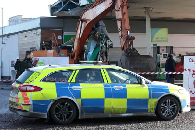 An ATM was taken from a filling station on the Glenavy Road, near Moira, shortly after 03:05 GMT on Saturday morning. Photograph by Declan Roughan