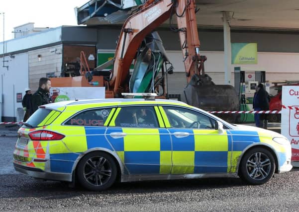 An ATM was taken from a filling station on the Glenavy Road, near Moira, shortly after 03:05 GMT on Saturday morning. Photograph by Declan Roughan