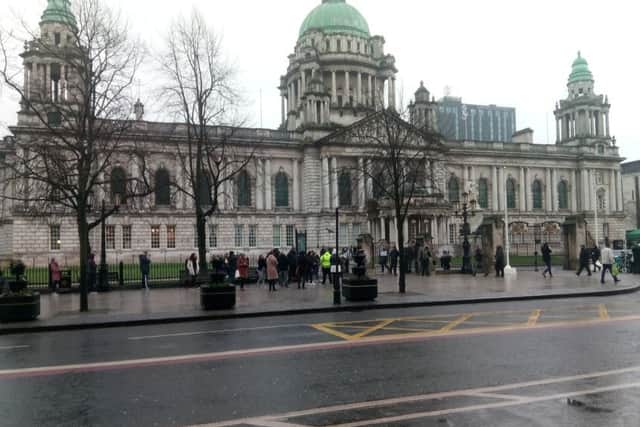 Emmerdales visit to City Hall attracted some attention in Belfast this morning