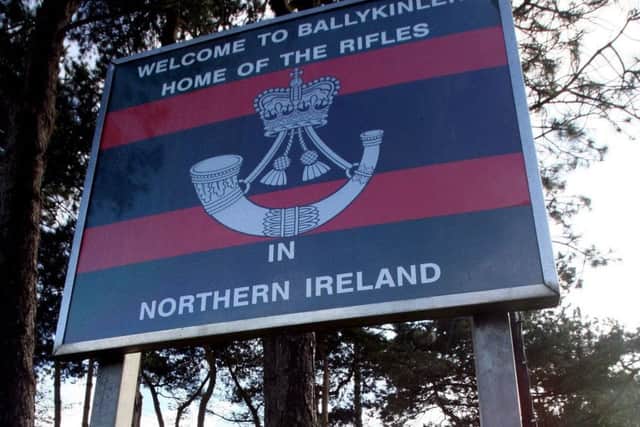File photo dated 05/11/09 of the entrance to Ballykinler barracks in Co Down