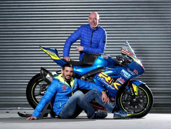 John Burrows with Derek Sheils and the new-look livery the Burrows Engineering Racing team will run in 2019, in association with new sponsor Richardson Kelly Racing.
