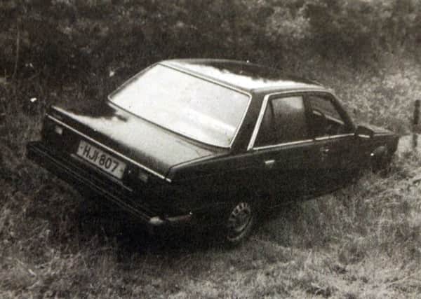 The abandoned Triumph Acclaim car used in the 1994 Loughinisland murders