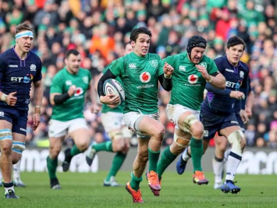 Ireland's Joey Carbery on the attack against Scotland