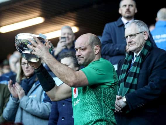 Ireland captain Rory Best with the Centenary Quaich after the win over Scotland
