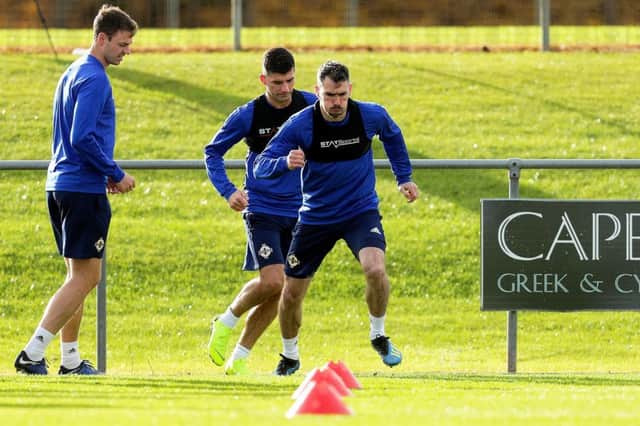 Michael Smith during a Northern Ireland squad training session. Pic by INPHO.