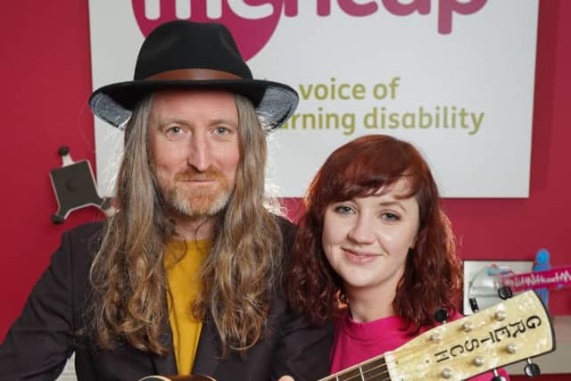 New Mencap ambassador Cormac Neeson with the charity's NI director Margaret Kelly. Photo by Aaron McCracken