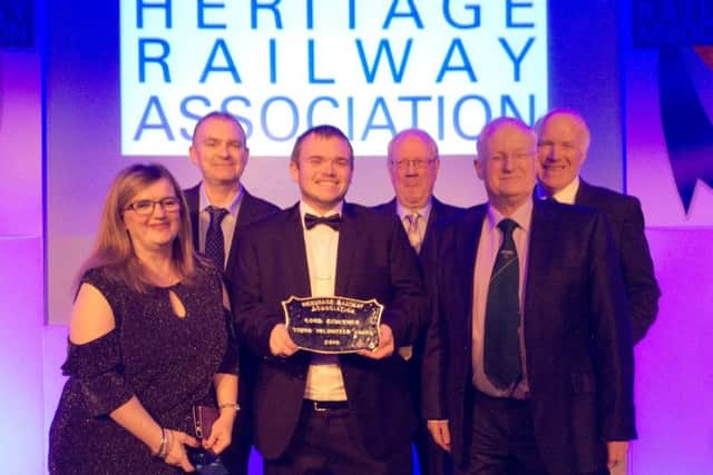 Award winner Matthew Wilson with (from left) his parents Ellen and
David, HRA President Lord Faulkner of Worcester who sponsored the award, Johnny Glendinning of HRA and Robin Morton, RPSI.