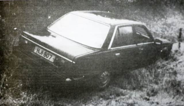The Triumph Acclaim car used by the UVF gang that attacked The Heights bar in Loughinisland in June 1994