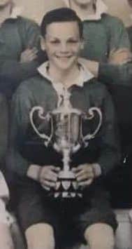 Jim McKinstry with the Schools Cup 1947.