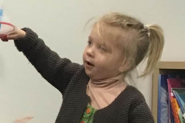 Undated handout photo issued by Dawson Cornwell of missing 3-year-old Ruby McKay-Uhd, who is thought to be living in a camper van with her mother