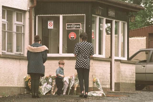 The scene at The Heights bar in Loughinisland following the UVF murder of six men in June 1994