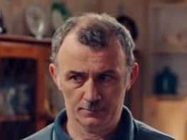 Da Gerry (Tommy Tiernan) is sporting the ultimate N.I. man's accessory from the 1990s - a moustache!