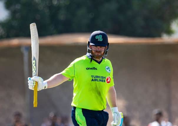 Ireland captain, Paul Stirling, reaches his half century as Ireland beat Oman on the first day of the Oman Quadrangular Series