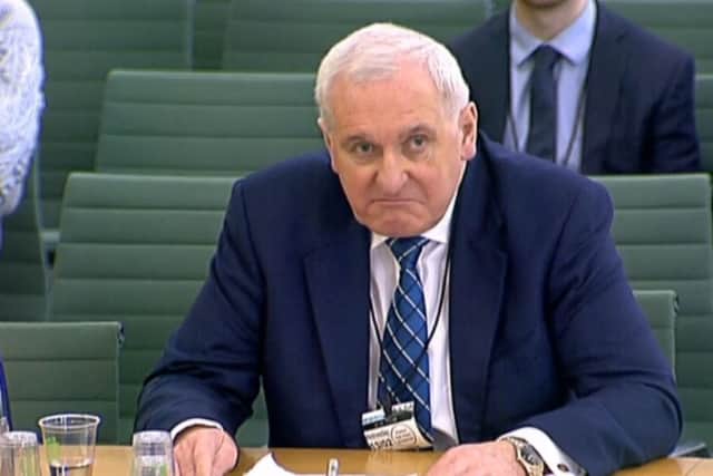 Bertie Ahern giving evidence to the Commons Leaving the EU Committee
