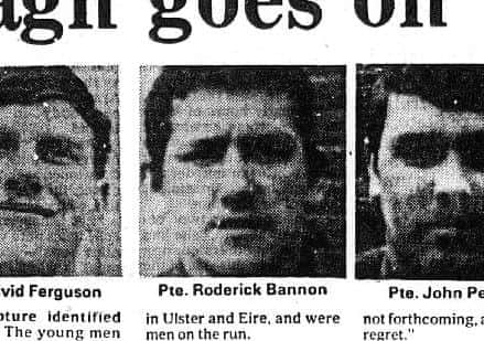 Roderick Bannon was one of three Scottish soldiers murdered by the IRA on March 31, 1976