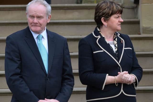 Former first minister and deputy first minister Arlene Foster and Martin McGuinness  the DUP and SF havent been able to park the constitutional question