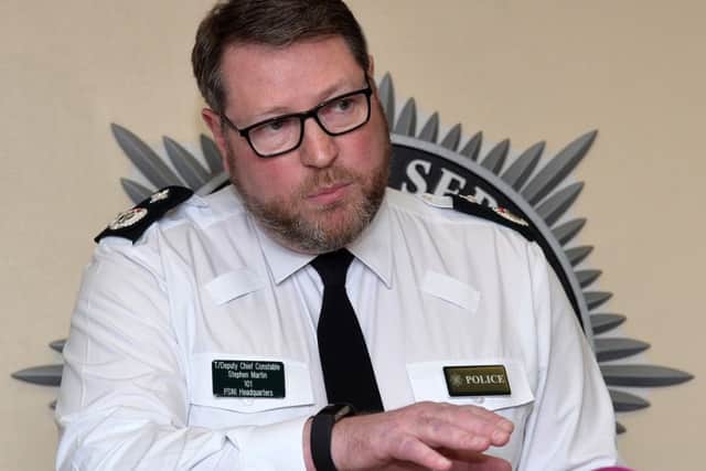 PSNI 
Deputy Chief Constable Stephen Martin during a press conference dealing with the matters raised by the police ombudsman about disclosure of information
