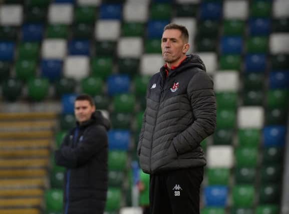 Stephen Baxter says his Crusaders side will keep going in the title fight. Photo Colm Lenaghan/Pacemaker Press