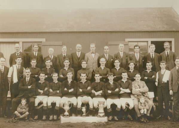 A team photograph of Ballyclare Comrades taken in the 1920s