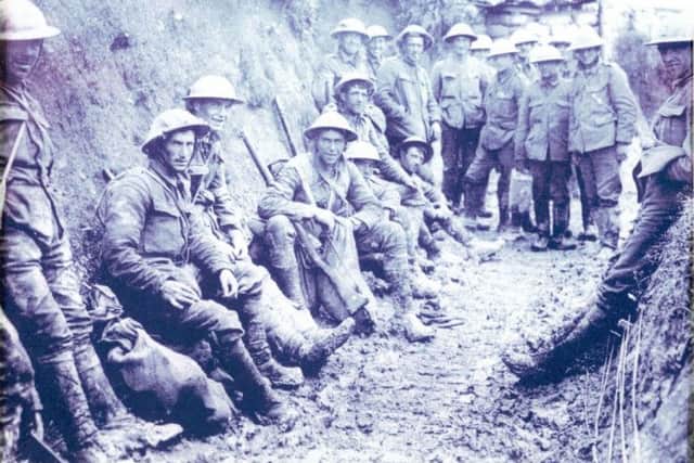 Ration party of the Royal Irish Rifles at the Battle of the Somme in July 1916.