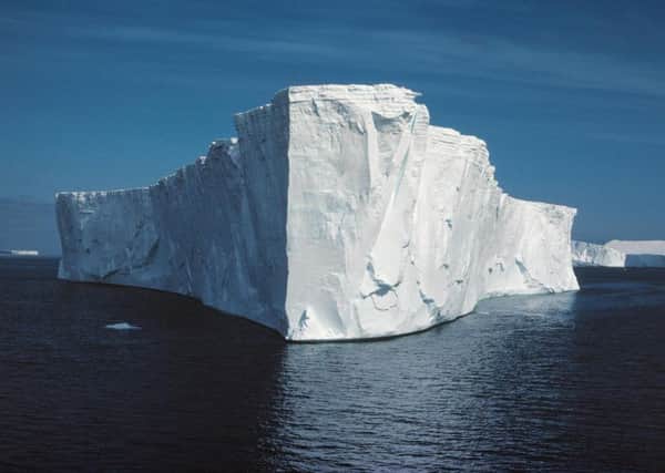 A typical tabular iceberg. PA Photo:  C Gilbert