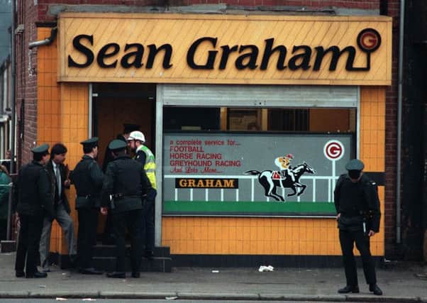 The scene of the shooting on the lower Ormeau Road on February 5, 1992