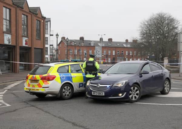 Police cordon in Ballymena