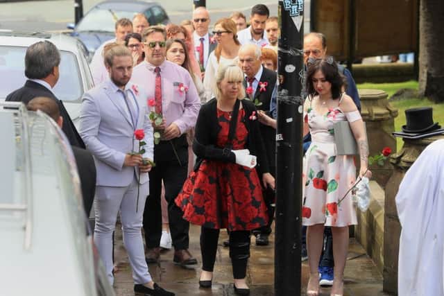 Mourners at the funeral service of Saffie Roussos, who died in the Manchester Arena bombing, were asked to wear bright colours