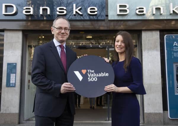 Danske Bank chief financial officer Stephen Matchett pictured with employee experience consultant Donna-Marie Gill