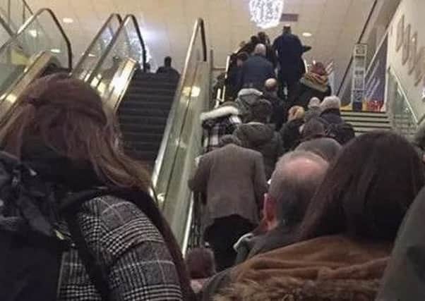 Queues at Belfast International Airport in January 2019. Photograph posted on social media by former MLA Pat Ramsey