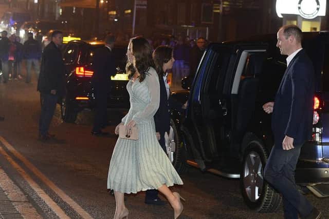 The duke and duchess arrive at Belfast's Empire Music Hall. Pic by Arthur Allison, Pacemaker Press