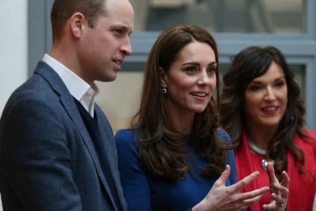 The Duke and Duchess of Cambridge during their visit to the Braids Arts Centre in Ballymena