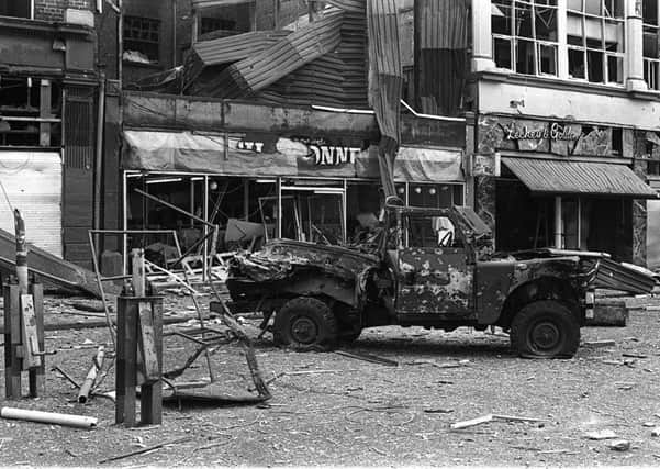 The bombing of a UDR army jeep in Belfast in 1987, killing two soldiers