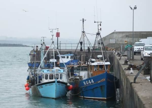Two Northern Ireland registered vessels fishing boats seized by the Irish Navy moored in the port of Clogherhead in Co Louth. Pic by: Niall Carson/PA Wire