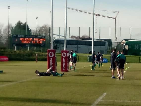 Ireland players training at Queen's