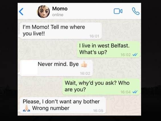 The conversation between 'Momo' and the N.I. comedian, Paddy Raff.