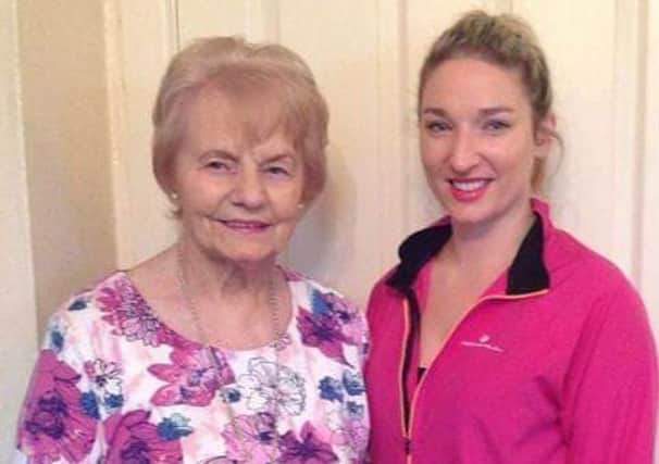 Dungannon woman Rebecca Irwin who is taking on a double marathon challenge for two charities in the next twelve months pictured with her grandmother, Muriel.