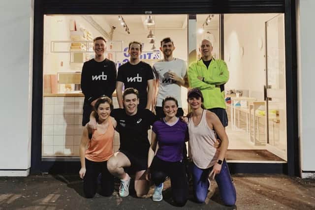 Graeme Cousins (back right) joins the We Run Belfast crew for the night