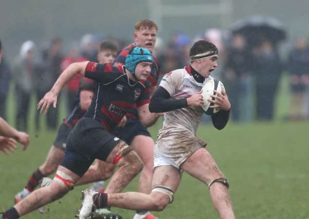 RS Armagh's Peter Taylor in action during the quarter-final win over Ballymena Academy