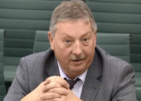 DUP MP Sammy Wilson gives evidence to the NI Affairs Committee at Westminster
